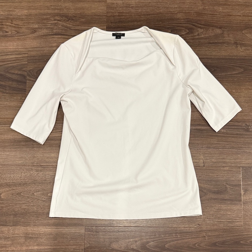 Ann Taylor White Short Sleeve Top